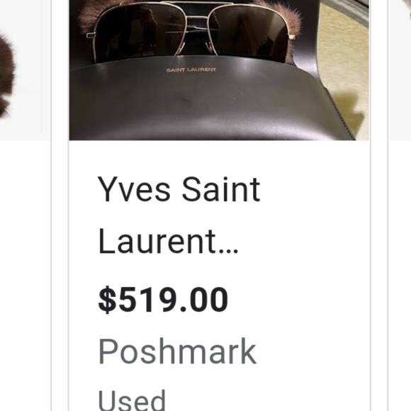 Saint Lauren Gold Mink Fur Classic 11 Shields Sunglasses - Picture 15 of 15